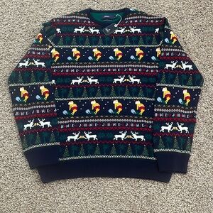NWT johnnie-O 100% Merino Wool Cheers N’ Beers Blue Christmas Sweater